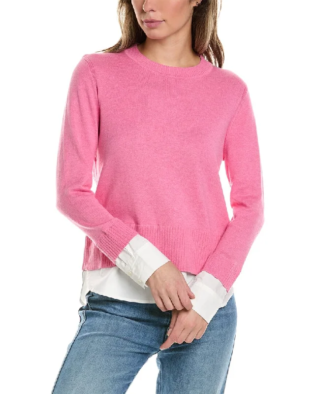 Alashan Cashmere Duet Shirttail Cashmere-Blend Sweater