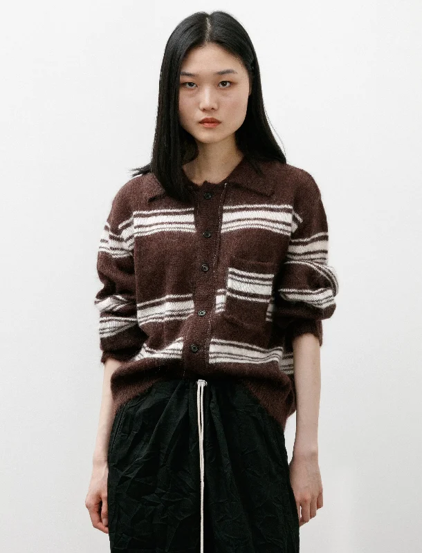 70s Cardigan Brown/Off White W