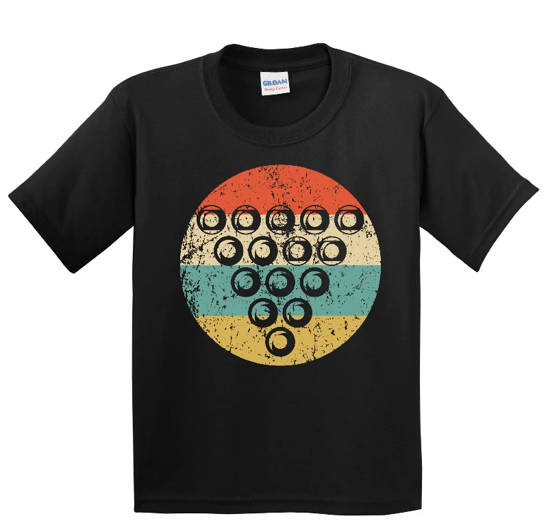 8 Ball Pool Rack Icon Retro Billiards Youth T-Shirt