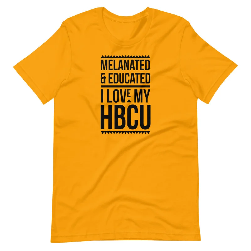 Melanated & Educated - I Love My HBCU T-Shirt (Black Text)