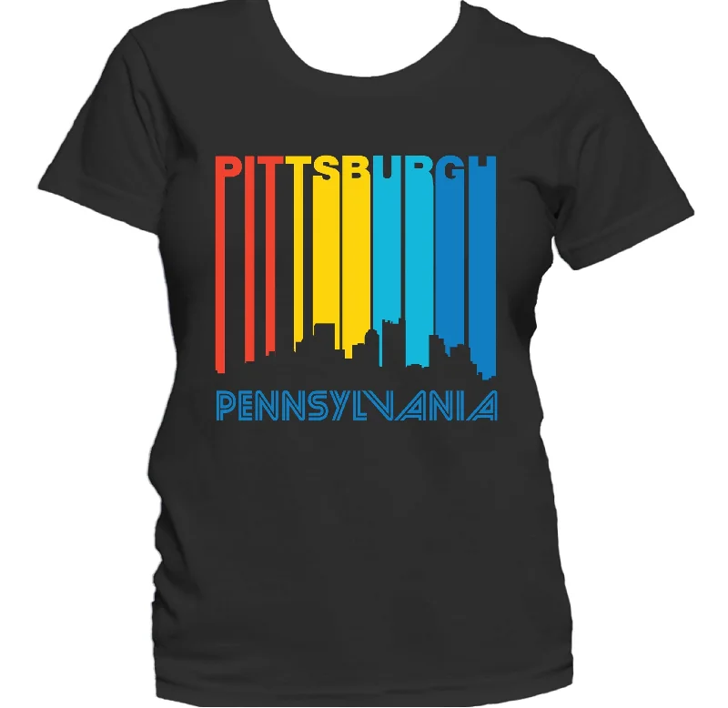 Retro 1970's Style Pittsburgh Pennsylvania Skyline Women's T-Shirt