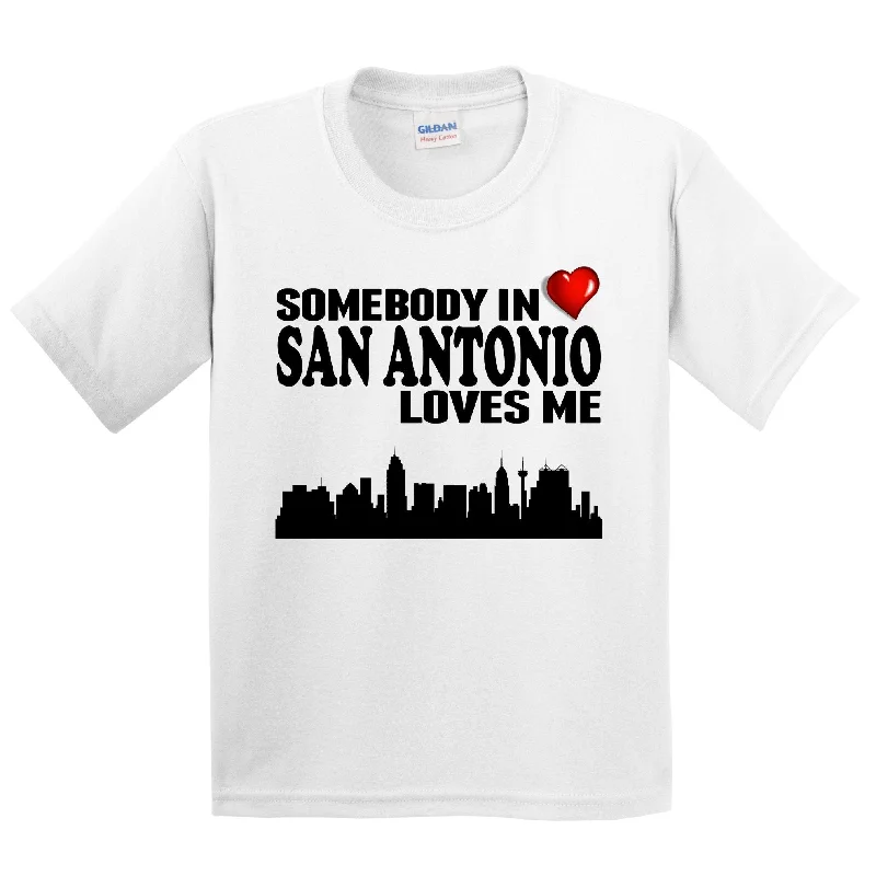 Somebody In San Antonio Loves Me Kids Youth T-Shirt