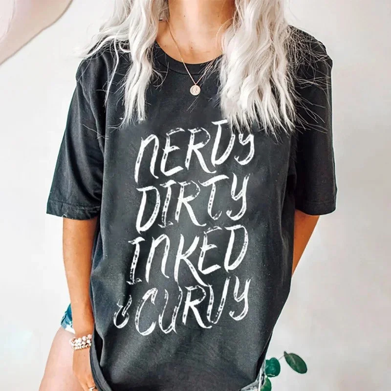 Women's Nerdy Dirty Inked & Curvy T-shirt