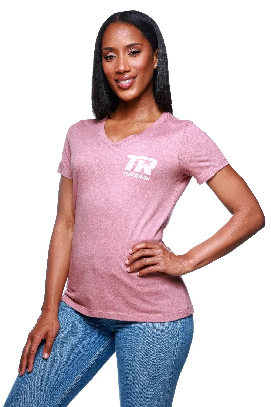 Mauve Top Rank Women's V-Neck T-Shirt