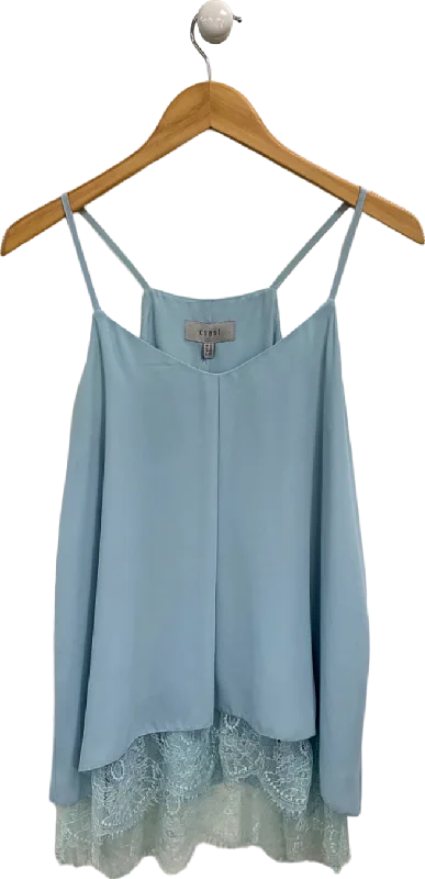 Coast Pale Blue Lace Hem Cami Top UK 12