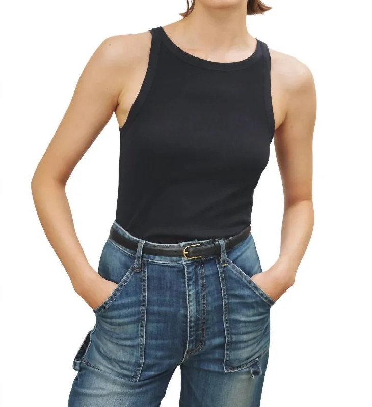 Jennifer Rib Tank In Dark Navy