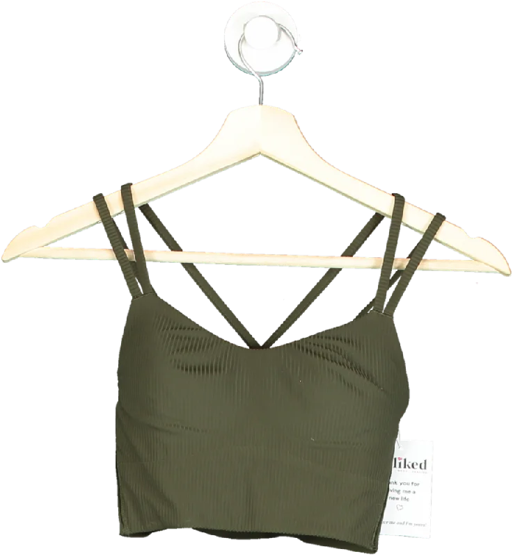 Lululemon Olive Green Ribbed Cropped Tank Top No Size