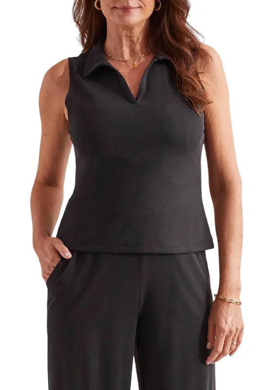 Polo Sporty Tank Top In Black