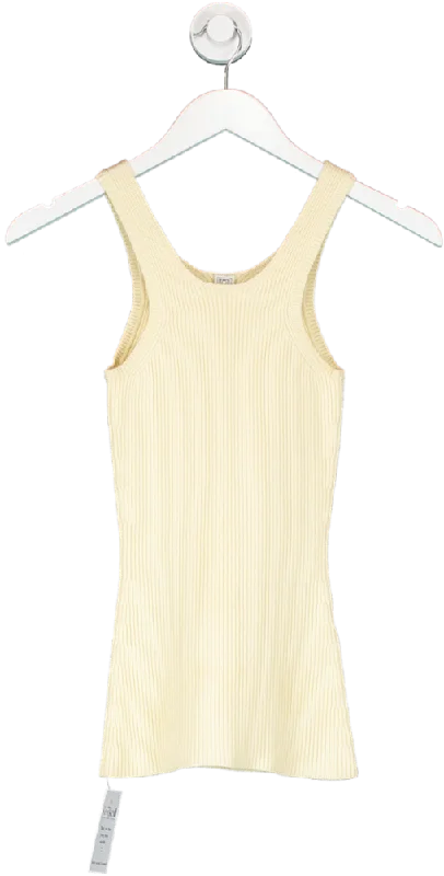 Totême Cream Knit Curved Tank Top UK XXS