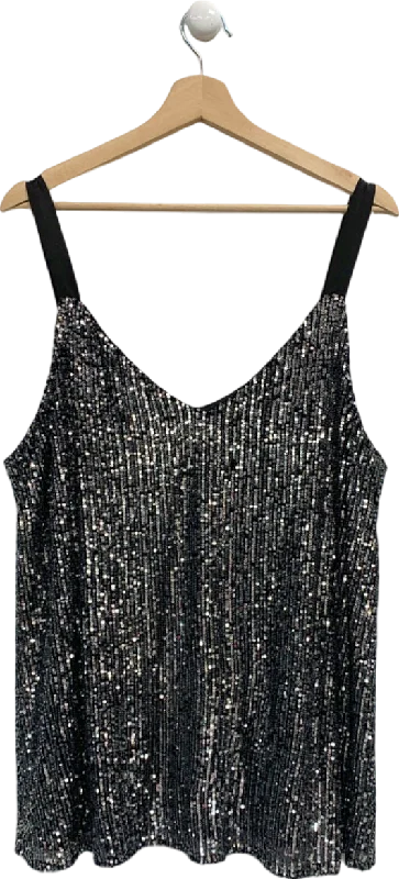 Wallis Black Sequin Camisole Top UK 24