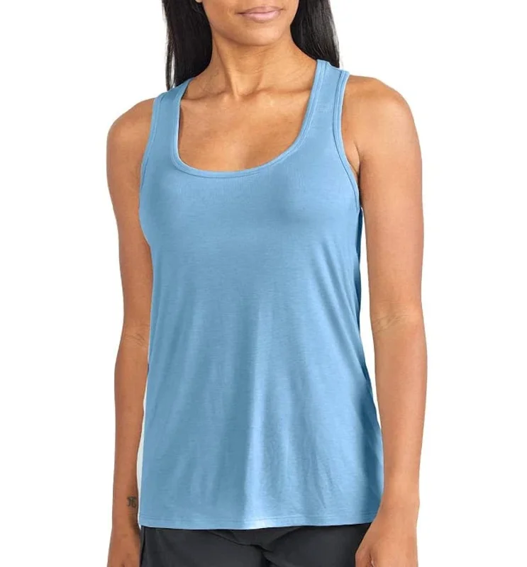 Women's Bamboo Motion Racerback Tank Top In Blue Reef