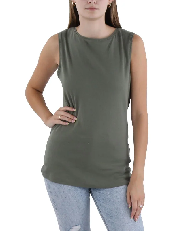 Womens Cotton Boatneck Tank Top