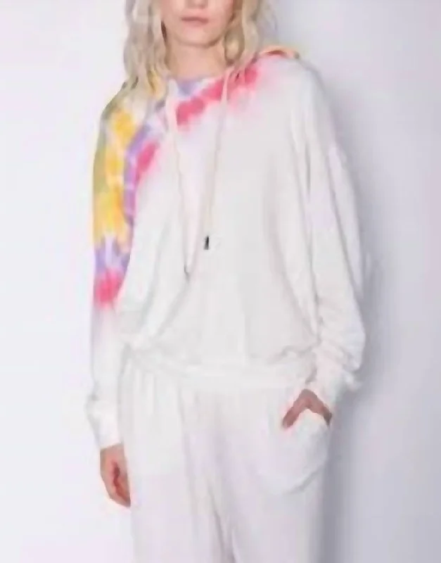 Rainbow Tie Dye Fleece Hoodie