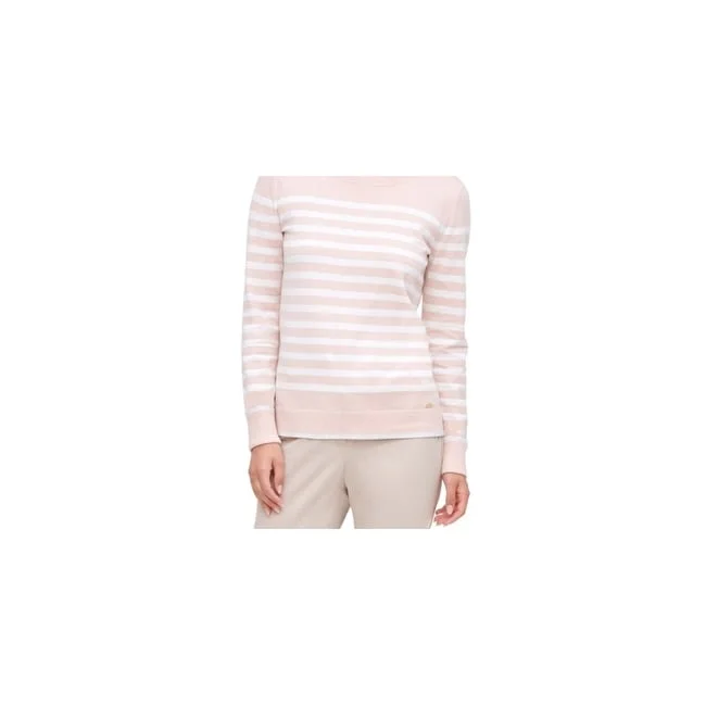 Calvin Klein Women's Striped Crewneck Sweater Pink Size X-Large