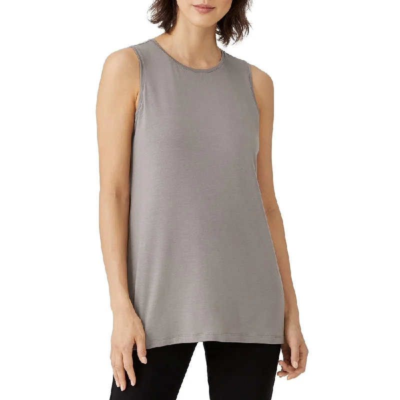 Eileen Fisher Women's Crewneck Long Tank Gray Size XX-Small