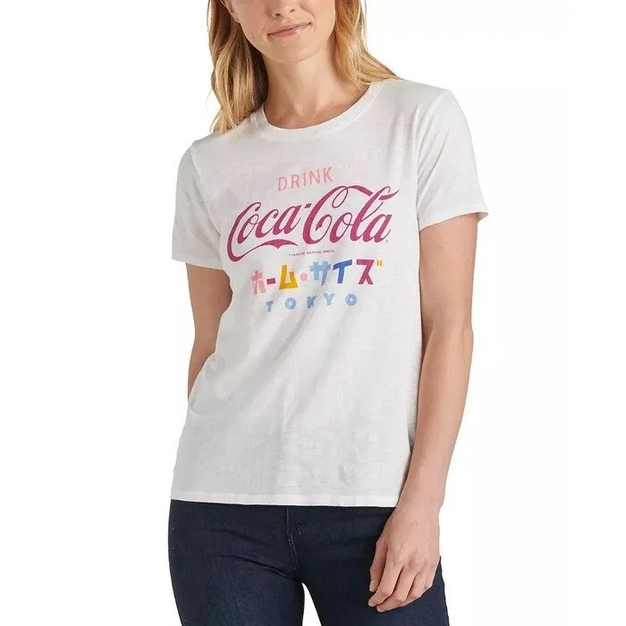 Lucky Brand Women's Coca-Cola Tokyo Crewneck Tee White Size Medium