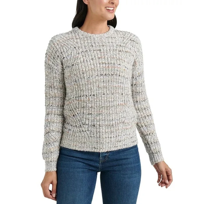 Lucky Brand Women's Marled-Knit Crewneck Sweater Med Gray Size Large