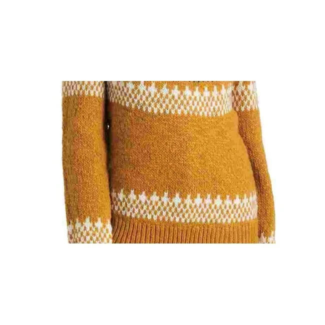 Lucky Brand Women's Wool Blend Fair Isle Crewneck Sweater Yellow Size X-Small