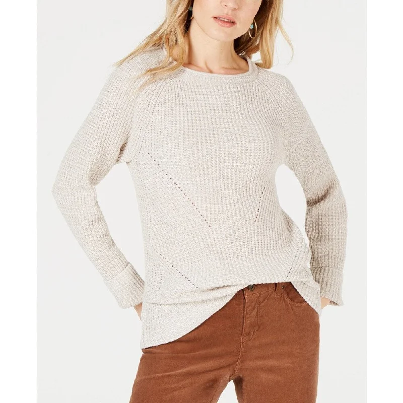 Style & Co Women's Crewneck Marled Sweater Beige Size Small