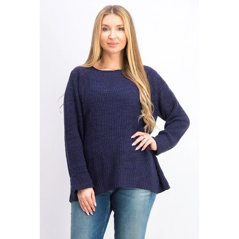 Style & Co Women's Crewneck Marled Sweater Med Purple Size Extra Large - X-Large