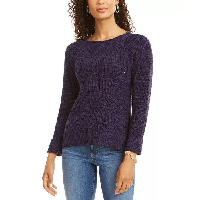 Style & Co Women's Crewneck Marled Sweater Med Purple Size XX Large - XX-Large