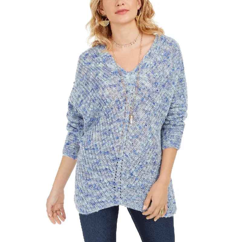 Style & Co Women's V-Neck Dolman-Sleeve Sweater Blue 2 Extra Large