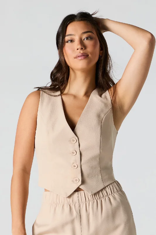 V-Neck Button Front Vest