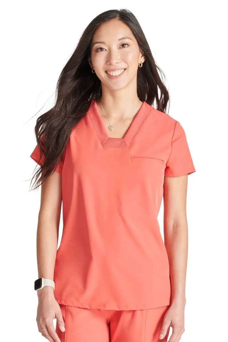 Allura Women's Mitered V-Neck Scrub Top | Cayenne