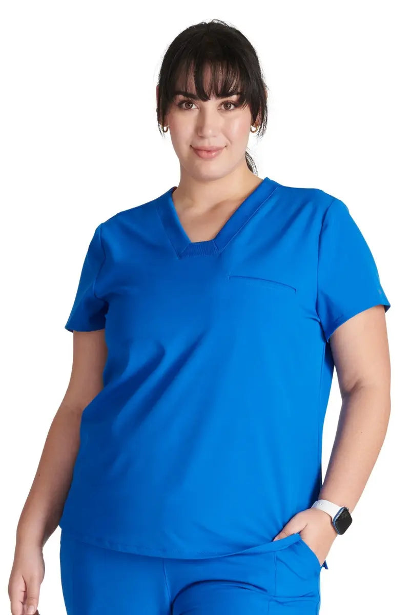 Allura Women's Mitered V-Neck Scrub Top | Royal