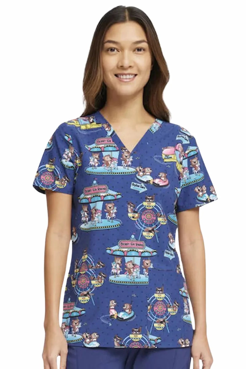 Cherokee Women's V-neck Print Top | Carnival Critters