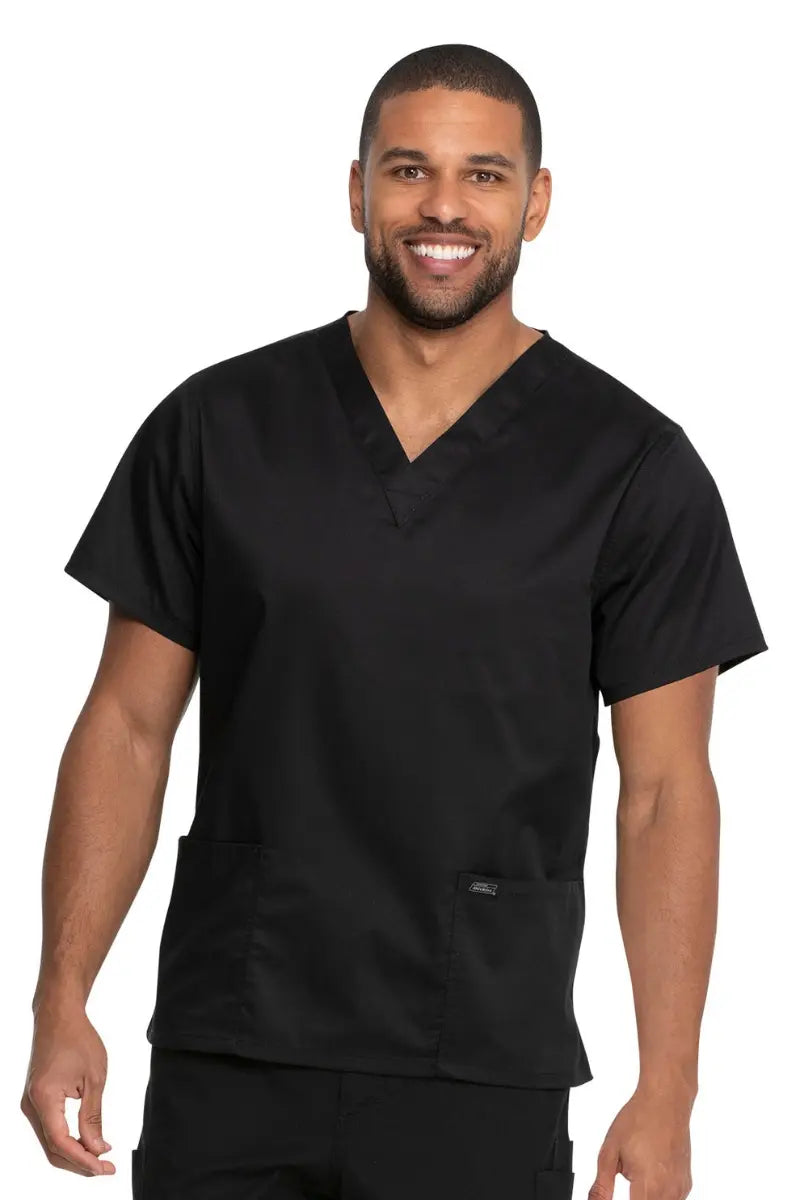 Dickies Industrial Unisex V-Neck Scrub Top | Black