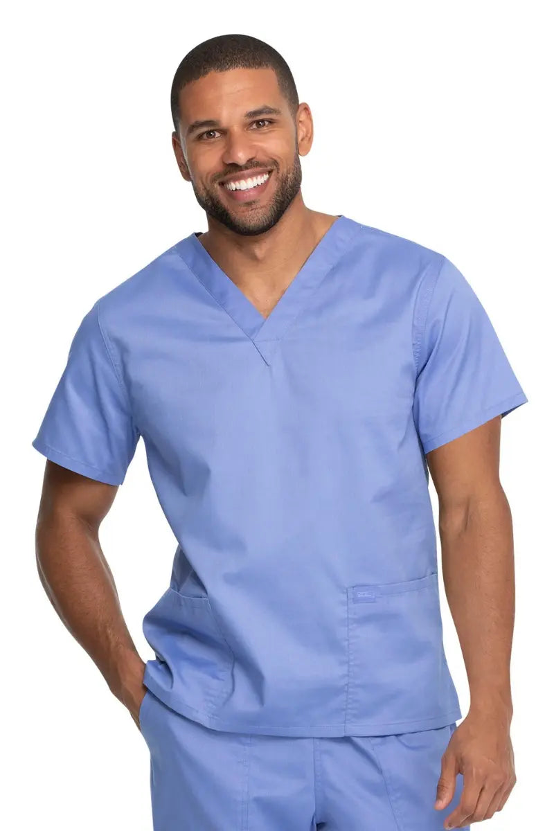 Dickies Industrial Unisex V-Neck Scrub Top | Ceil Blue