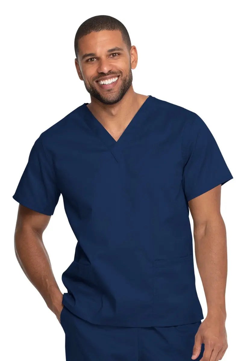 Dickies Industrial Unisex V-Neck Scrub Top | Navy Blue