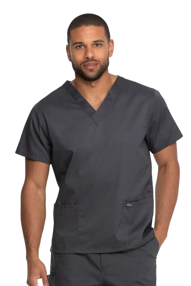 Dickies Industrial Unisex V-Neck Scrub Top | Pewter