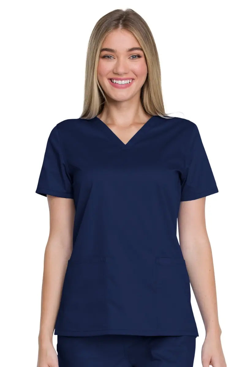 Dickies Industrial Women's V-Neck Scrub Top | Navy Blue