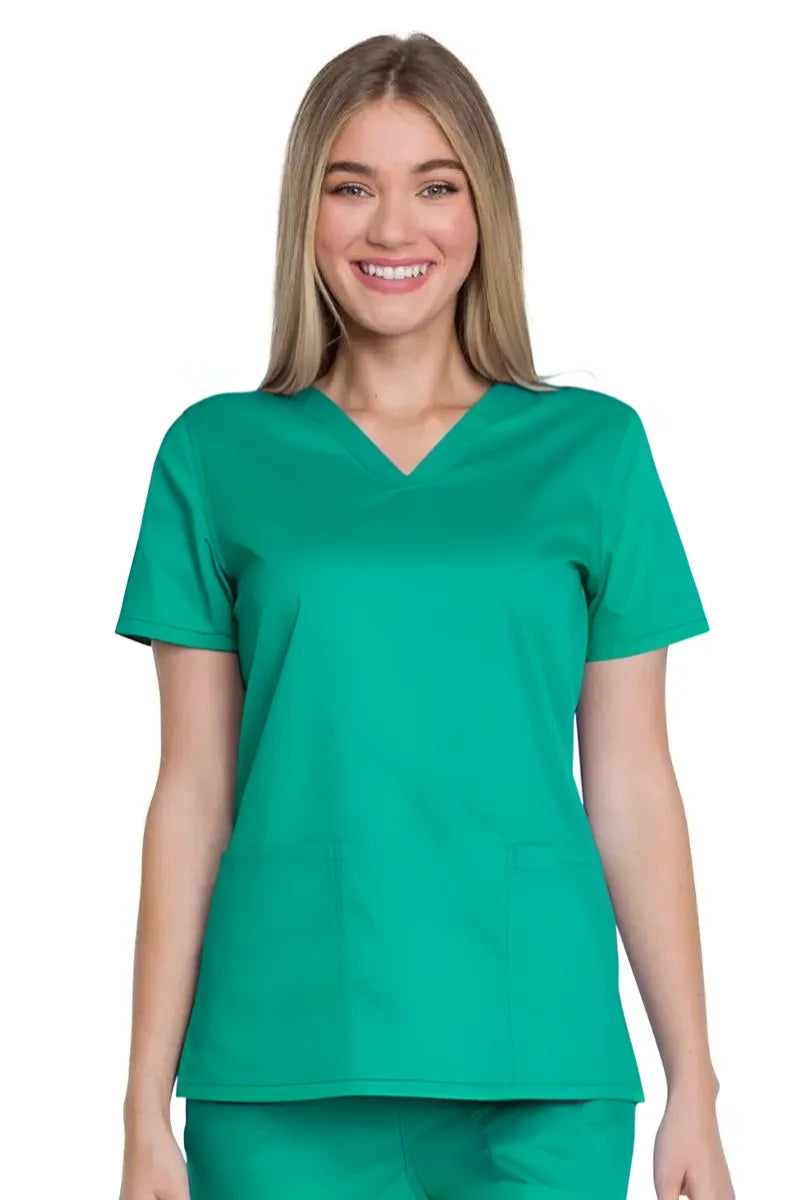 Dickies Industrial Women's V-Neck Scrub Top | Surgical Green