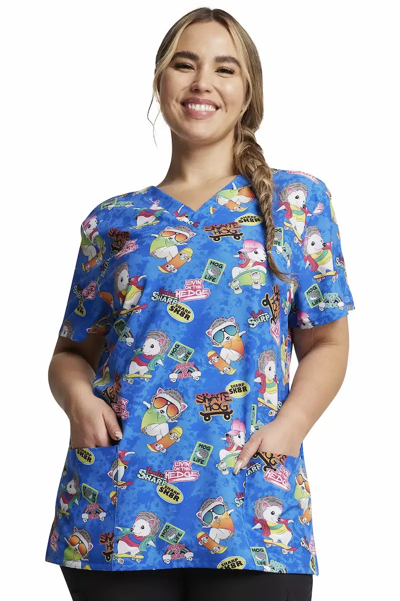 Dickies Women's V-Neck Print Scrub Top | Livin' on the Hedge