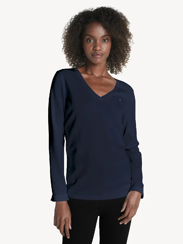 Tommy Hilfiger Essential Solid V-Neck Sweater - Women