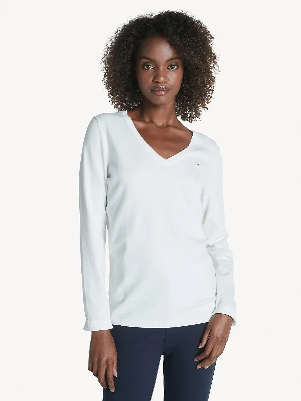 Tommy Hilfiger Essential Solid V-Neck Sweater - Women