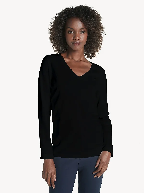 Tommy Hilfiger Essential Solid V-Neck Sweater - Women