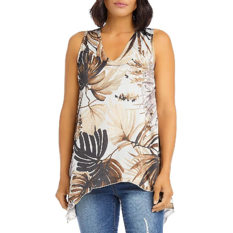 Karen Kane Womens Printed V-Neck Tank Top