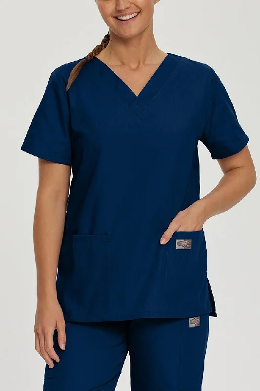 Landau ScrubZone Women's V-Neck Scrub Top | True Navy