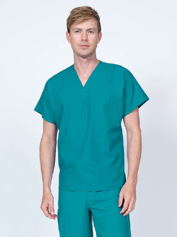 Luv Scrubs Unisex Single Pocket V-Neck Scrub Top | Teal