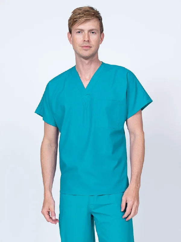 Luv Scrubs Unisex Single Pocket V-Neck Scrub Top | Turquoise