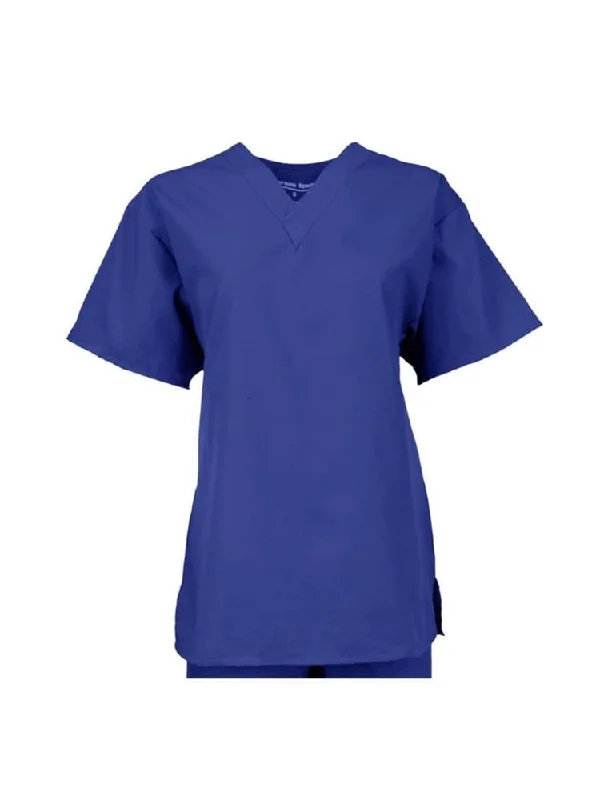 Pocketless Unisex V-Neck Scrub Top | Royal