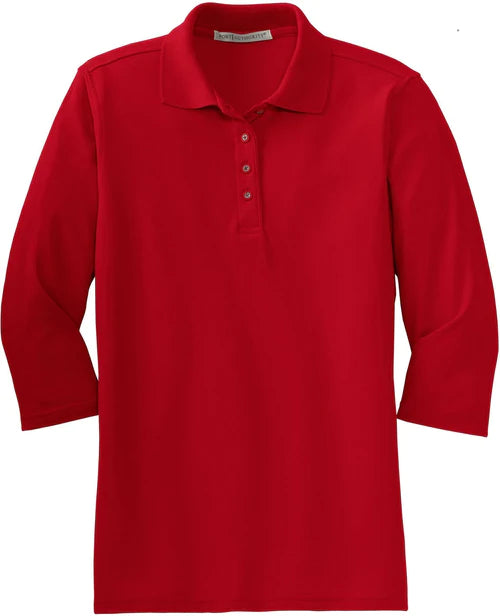 Port Authority Ladies Silk Touch 3/4-Sleeve Polo