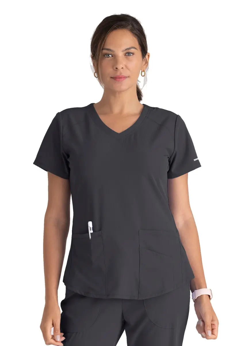 Skechers Women's Breeze V-neck Scrub Top | Pewter