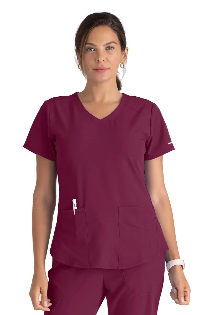 Skechers Women's Breeze V-neck Scrub Top | Wine