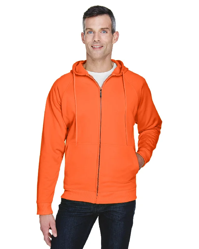 UltraClub 8463 Adult Rugged Wear Thermal-Lined Full-Zip Fleece Hooded Sweatshirt