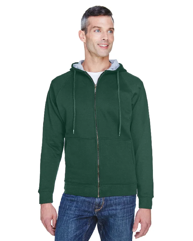 UltraClub 8463 Adult Rugged Wear Thermal-Lined Full-Zip Fleece Hooded Sweatshirt